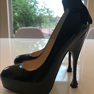 Black patent leather Brian Atwood pumps
